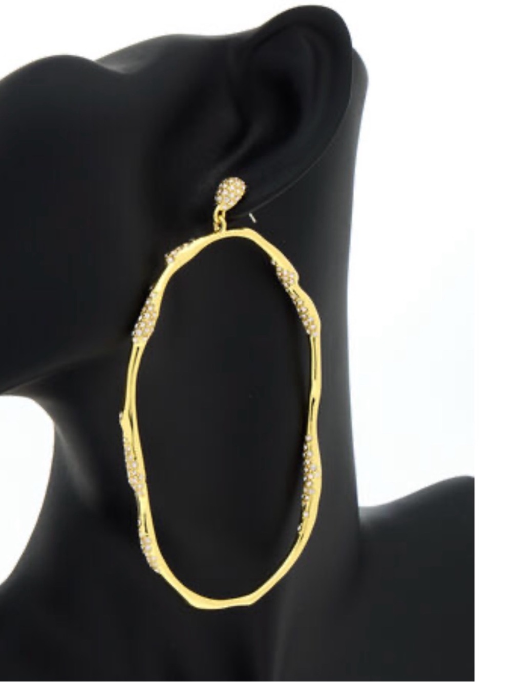Alexis Bittar 14ct Gold Plated Oversized Hoop Drop Earrings NWT
